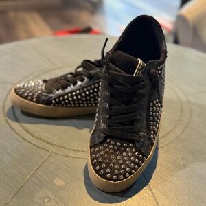 ShuShop Black and Silver Studded Sneakers